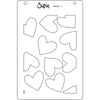 Sizzix A6 Layered Stencils 4PK - Mark Making Hearts by Kath Breen