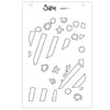 Sizzix A6 Stencil 4PK - Fragmented Floral #2 by Stacey Park